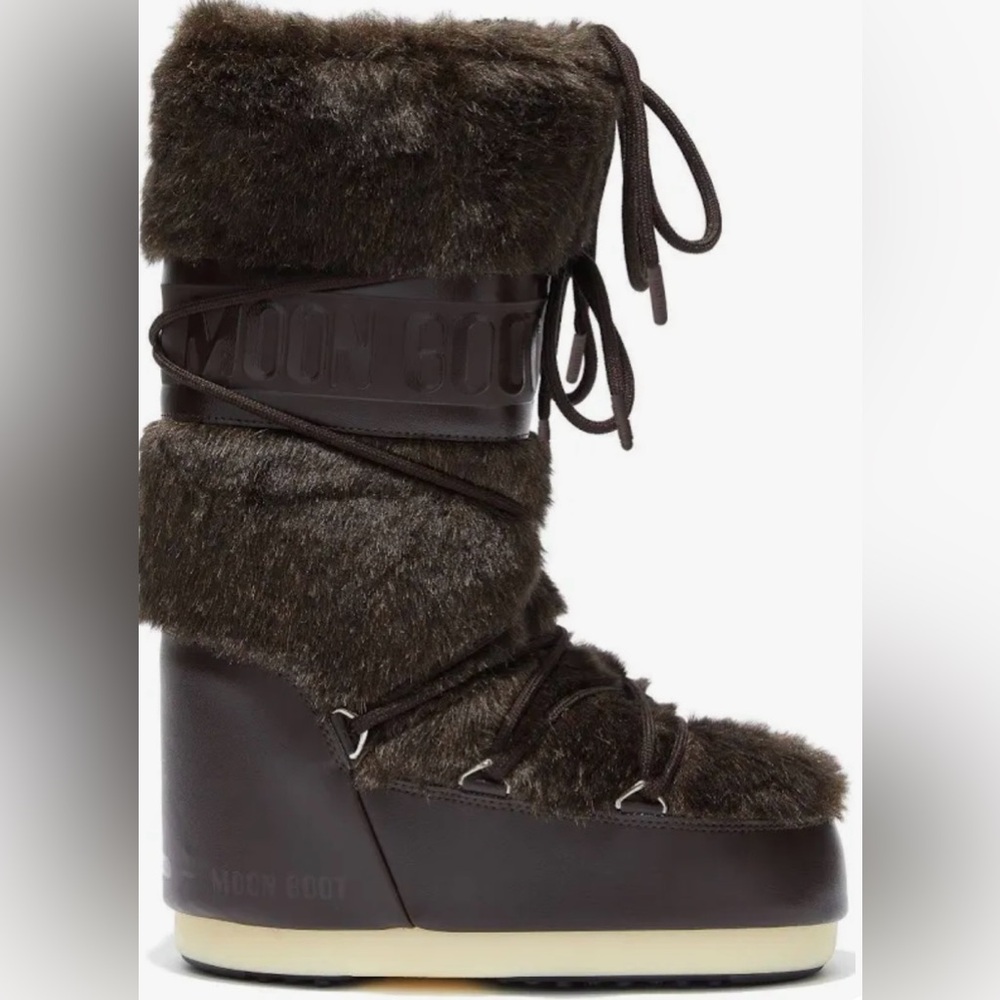 Moon Boots Brown Fur NWT IN BOX Never Worn